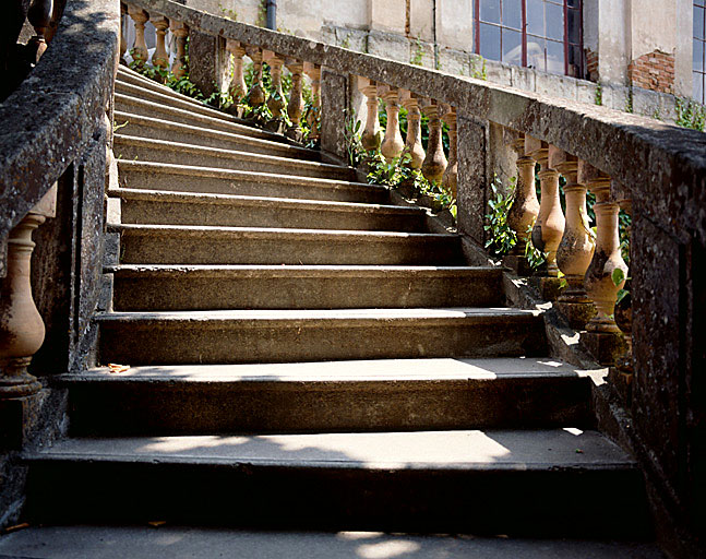 Escalier en fer à cheval. Détail de la volée