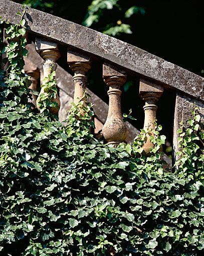 Escalier en fer à cheval. Détail des balustres