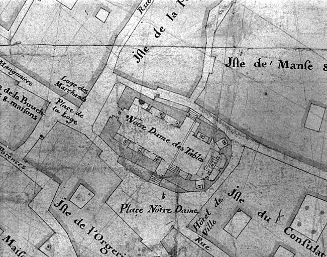 Plan de la Ville de Montpellier, dit des Iliers, vers 1760 (Montpellier, Musée Languedocien). Détail.