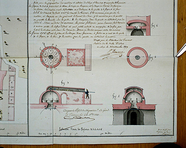 Détail des fours. Dossier d'autorisation. 1819.