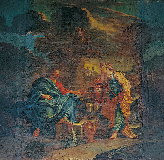 Tableau : Jésus et la Samaritaine.