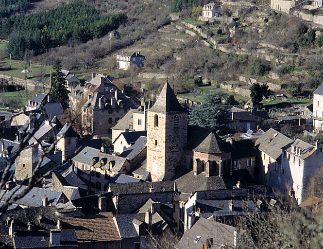 Vue d'ensemble du centre du village prise du sud-est avec l'église Saint-Martin au centre