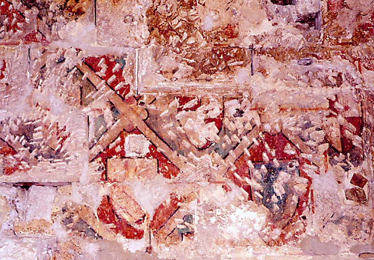 Détail du décor peint mural 2e moitié 13e siècle.