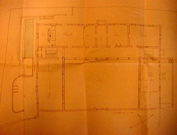'Ecole Normale pour Perpignan', plan du rez-de-chaussée avec la porte de l'Esplanade, encre sur papier, n.s., s.d. [vers 1877].