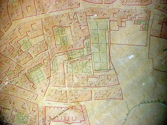 [Perpignan. Cadastre dit napoléonien] 'Section I, 2ème feuille', par Charbalié, Constans et Falip, s.d. [1839-1842]. Détail.