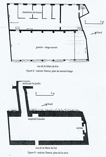 'La maison Xanxo, plan du second étage et de la cave'. Plan.