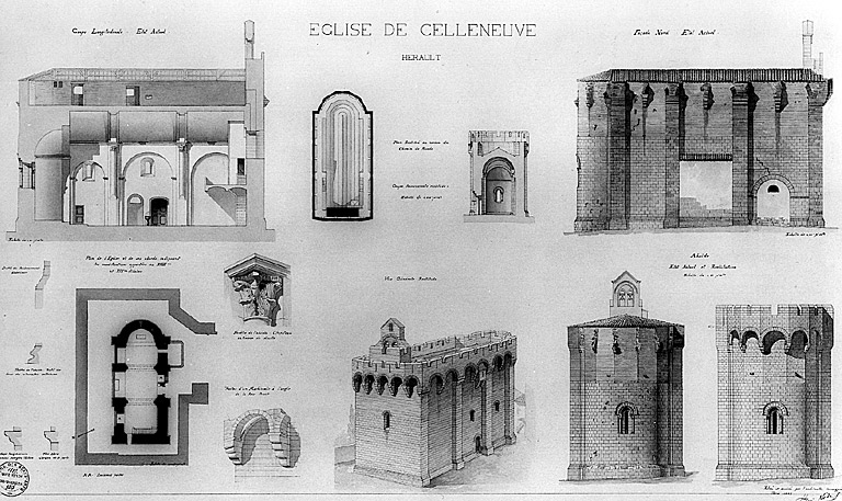 Plan, élévation et coupes de H. Nodet.