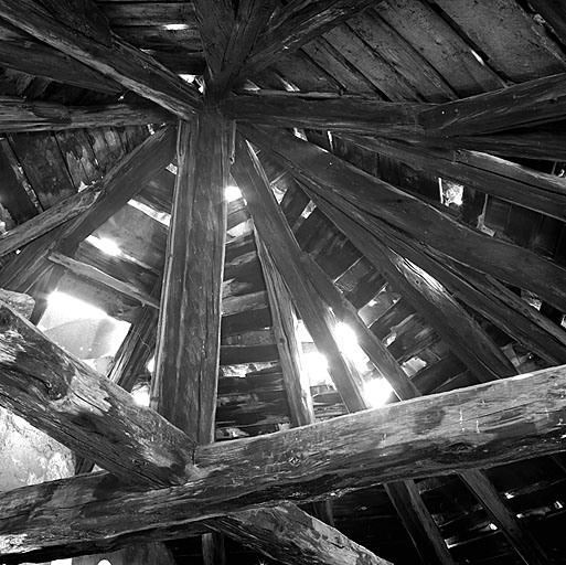 Tour d'Eygliers. Troisième étage. Pigeonnier. Charpente.