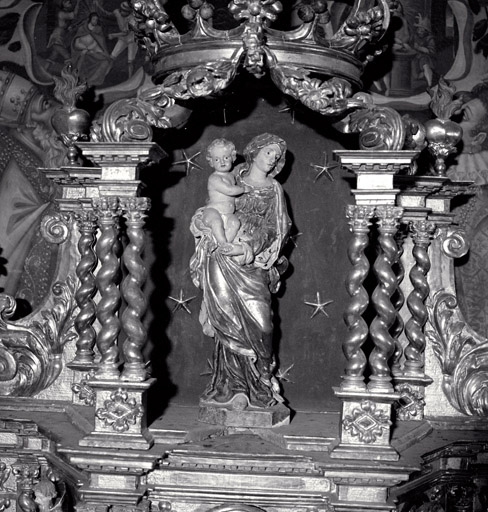 Statue : Vierge à l'Enfant, de l'exposition de l'ensemble du maître-autel.