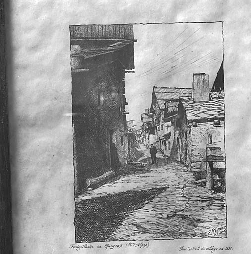 Fontgillarde en Queyras. Rue centrale du village en 1898.