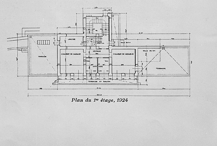 Logis initial. Plan du premier étage.