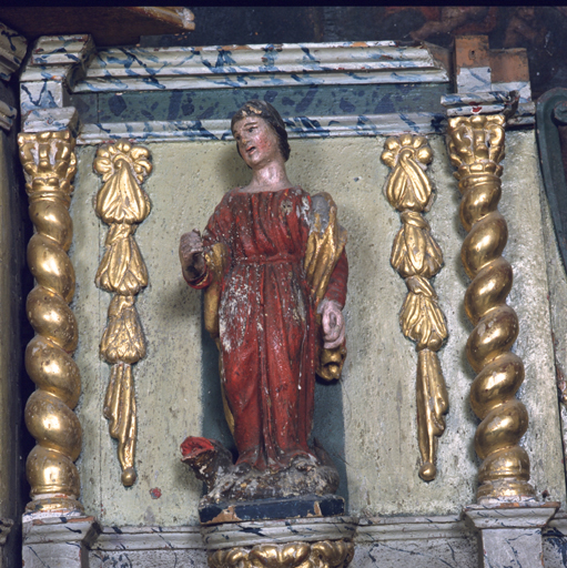 Ensemble de 2 statues (statuettes) : Saint Martin de Tours, Sainte Marguerite d'Antioche