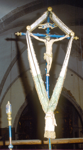 Ensemble : croix de confrérie , écharpe de croix de confrérie