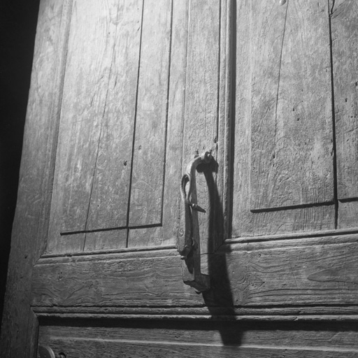 Le Bez. Marteau de la porte de la court représentant un dauphin.