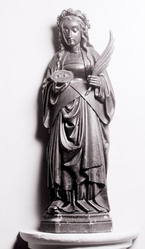 2 statues (petites natures) : Sainte Barbe, Sainte Luce.