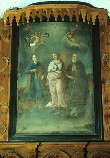 Tableau : Sainte Barbe, saint Mammès, saint Antoine abbé.