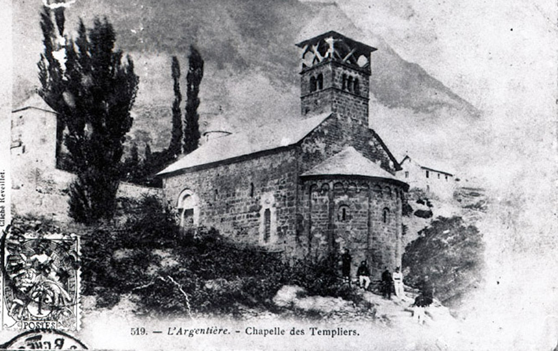 L'Argentière. Chapelle des Templiers. [Vue d'ensemble du chevet].