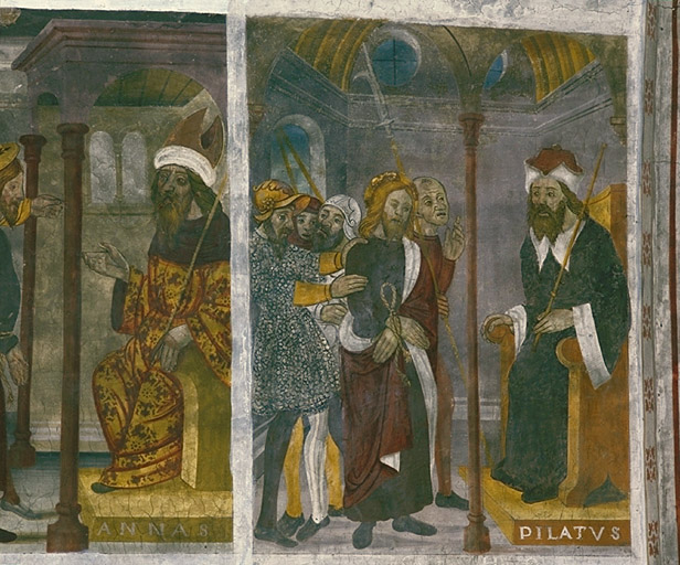 Mur sud. Jésus devant Pilate. Vue d'ensemble.