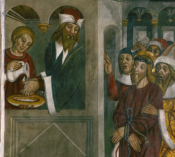 Mur nord. Pilate se lave les mains. Détail.