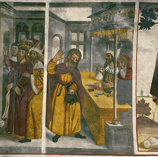 Mur nord. Judas rend les trente deniers. Vue d'ensemble.
