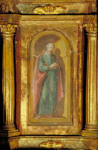 Panneau peint du tabernacle supérieur.