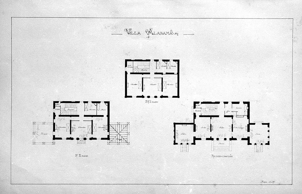 Villa Alabama. [Plans des niveaux.], vers 1880-1890.