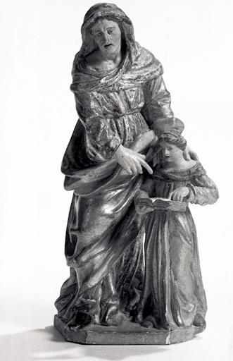 Groupe sculpté (statuette) : Education de la Vierge.