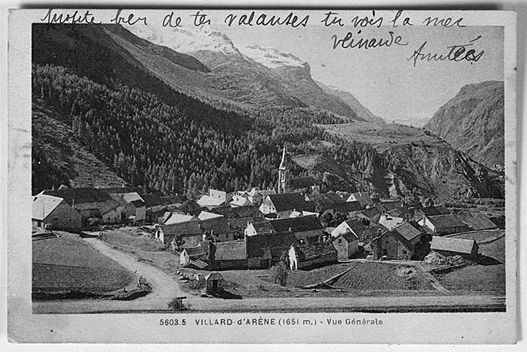 Villard-d'Arène (1651 m.) Vue Générale. [Vue d'ensemble prise du nord.]