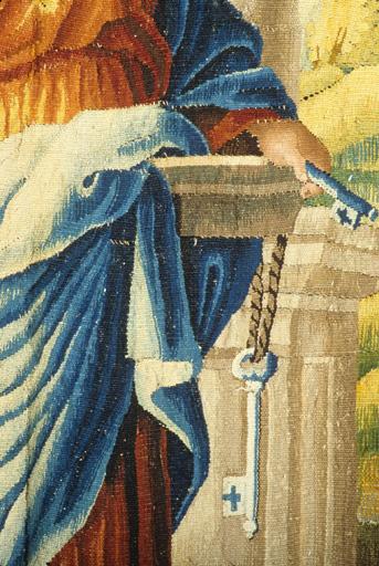 Tableau de tapisserie 2 : Saint Pierre. Livre et clés.
