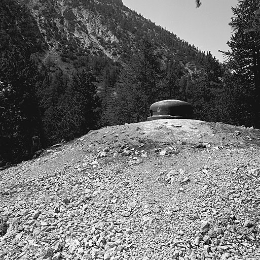 Groupe du col de l'Echelle. Ouvrage 971-972. Cloche cuirassée de mitrailleuses. Vue générale.