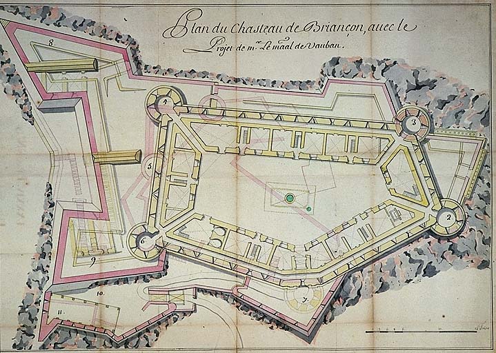 Plan du chasteau de Briançon avec le projet de Mr le maréchal de Vauban, 1718.