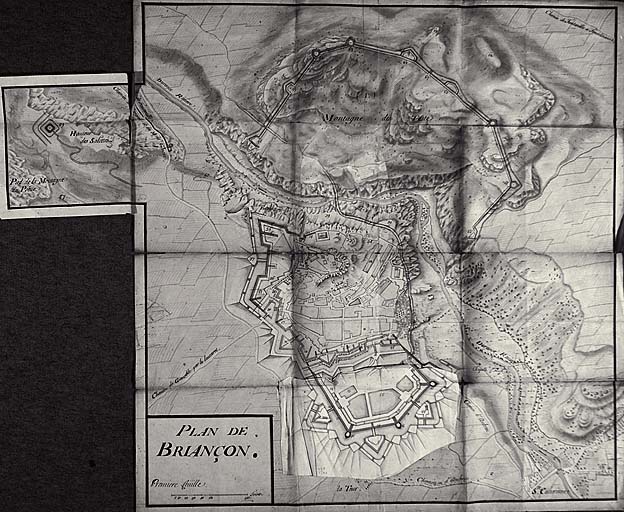Plan de Briançon. [Nouveau projet de fortification de la ville basse]. 1700