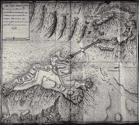 Plan des retranchements des Testes et du Randouillet.