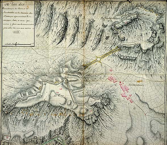 Plan des retranchements des Testes et du Randouillet. 1711