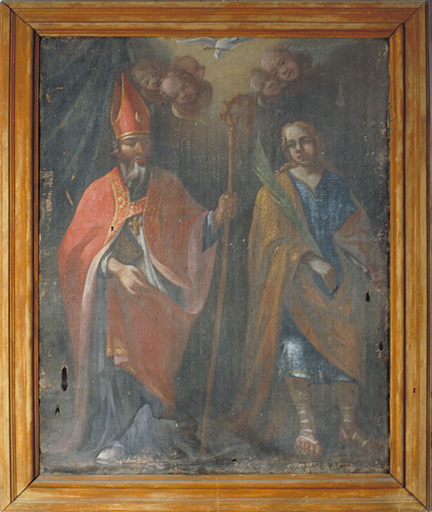 Tableau d'autel : saint Grégoire (?) et saint Pancrace.