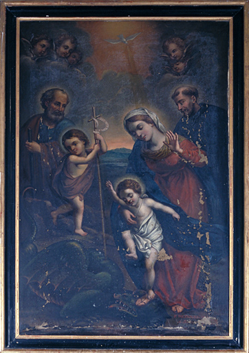 Tableau (tableau d'autel) : La Vierge, l'enfant et saint Jean Baptiste terrassant le démon