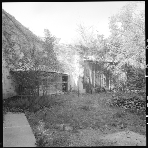 Jardin : lavoir et serre.