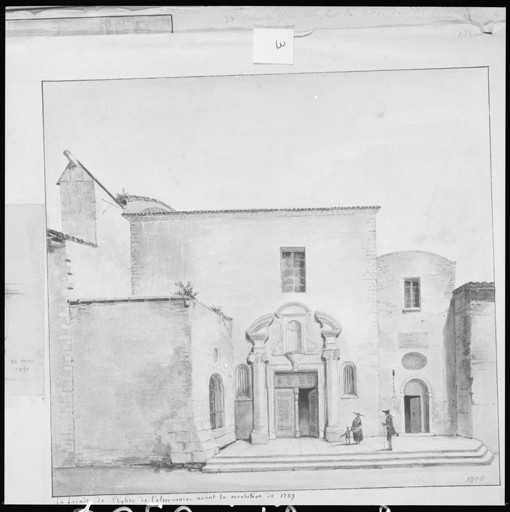 La façade de l'église de l'Observance avant la démolition de 1789.