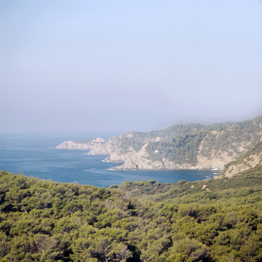 Presqu'île et fort du Grand Langoustier vus du sud-est.