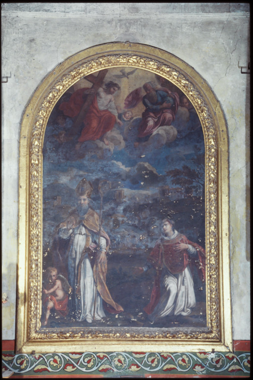 Tableau et cadre : Saint Eloi et saint Etienne