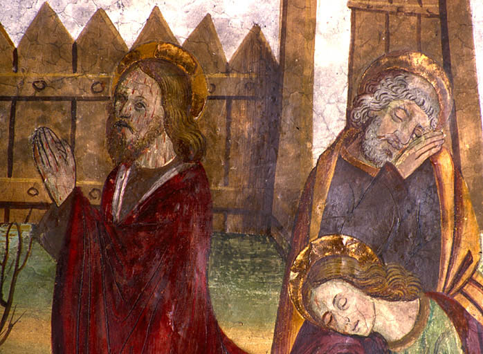 Voûte de la troisième travée. L'agonie du Christ. Détail.