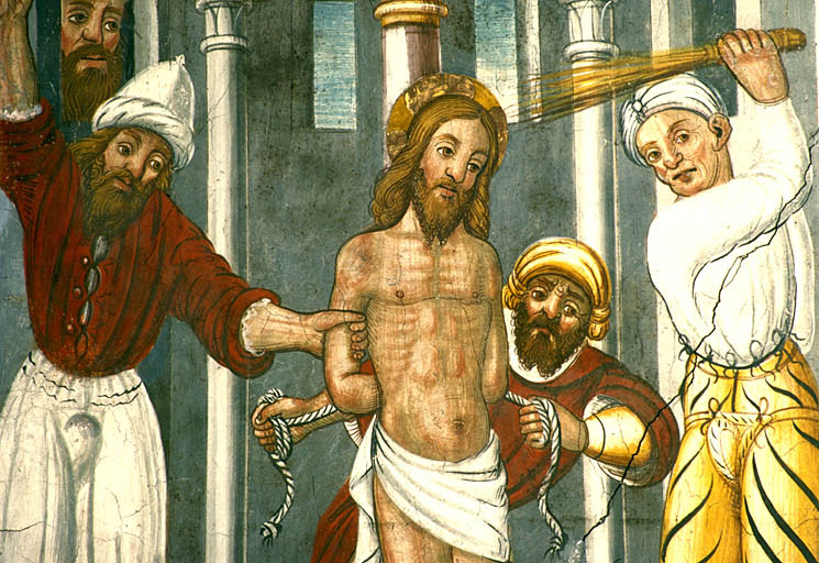 Mur sud. La Flagellation du Christ. Détail.