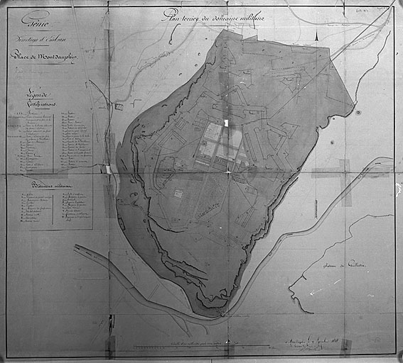 Montdauphin. Plan terrier du domaine militaire de la place.