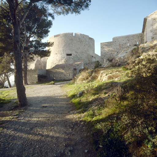 Front sud, vu de l'extérieur. Au centre, la tour.