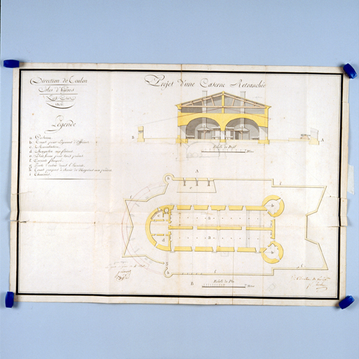 Ile de Port-Cros. Projet d'une caserne retranchée (à l'emplacement de l'ancien château). 1806