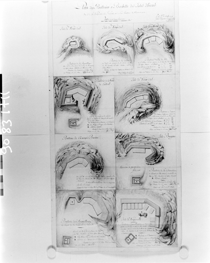 Plan des Batteries a Barbette des Isles d'hieres. 1790