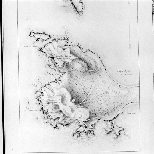 Camps de Louis XIV dit les Masures et fort du Grand Langoustier. 1818-1822. Détail. ; Camp de Louis XIV dit les Masures et fort du grand langoustier, 1818-1822. Détail