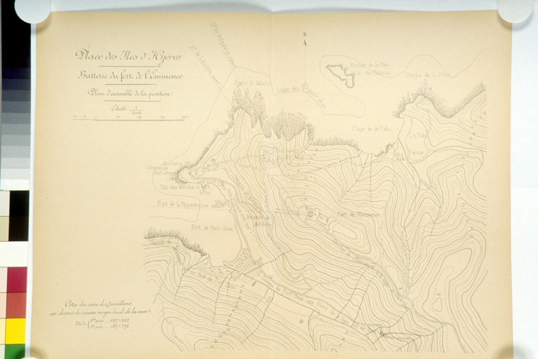 Batterie du Fort de l'Eminence. Plan d'ensemble de la position. vers 1914