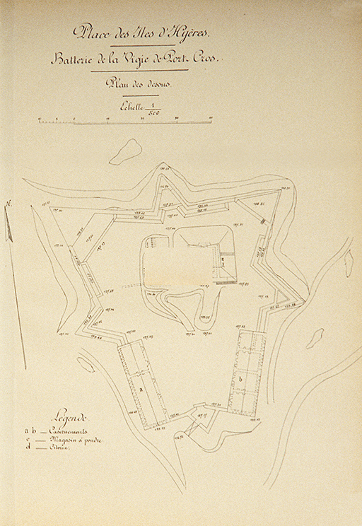 Batterie de la Vigie de Port-Cros. Plan des dessus.