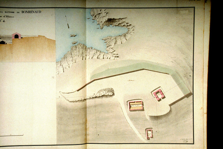 Plan et profil de la Batterie de Bonrenaud. 1818-1822. Détail : plan.